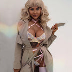 Sexy Lingerie Halter Sexy Hollow Out Cutout Satin Stitching Sexy Three-Piece Set