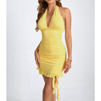 Women's Arrival Women Clothing Sexy Halter Ruffle Hip Ruffled Best Dress