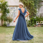 Women's Chiffon V-Neck Evening Dress