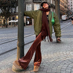 Autumn Arrival Solid Color Velvet Elastic High Waist Skirt