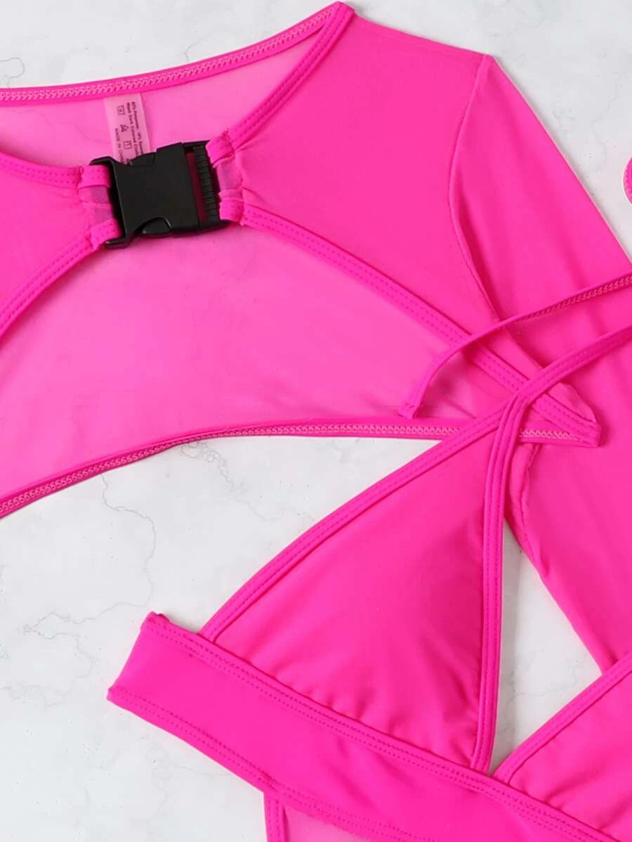 Solid Color One-piece Swimwear