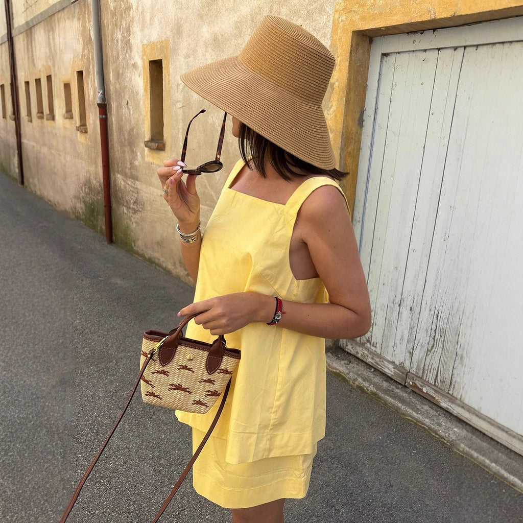Women's Suspender Summer Off Neck Coordinated Two-Piece Set