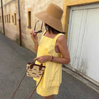 Women's Suspender Summer Off Neck Coordinated Two-Piece Set