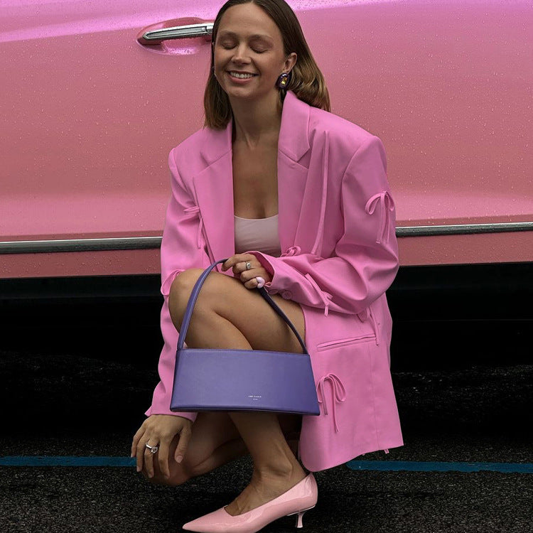 Pink Bow Blazer Set