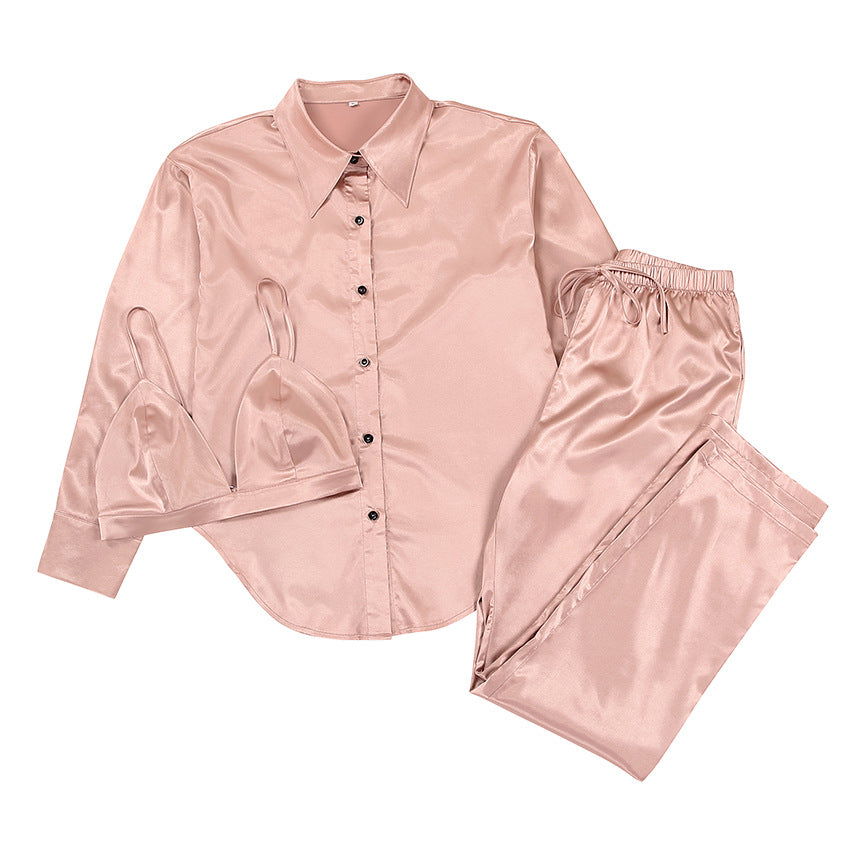 Collared Shirt Pajamas Lingerie