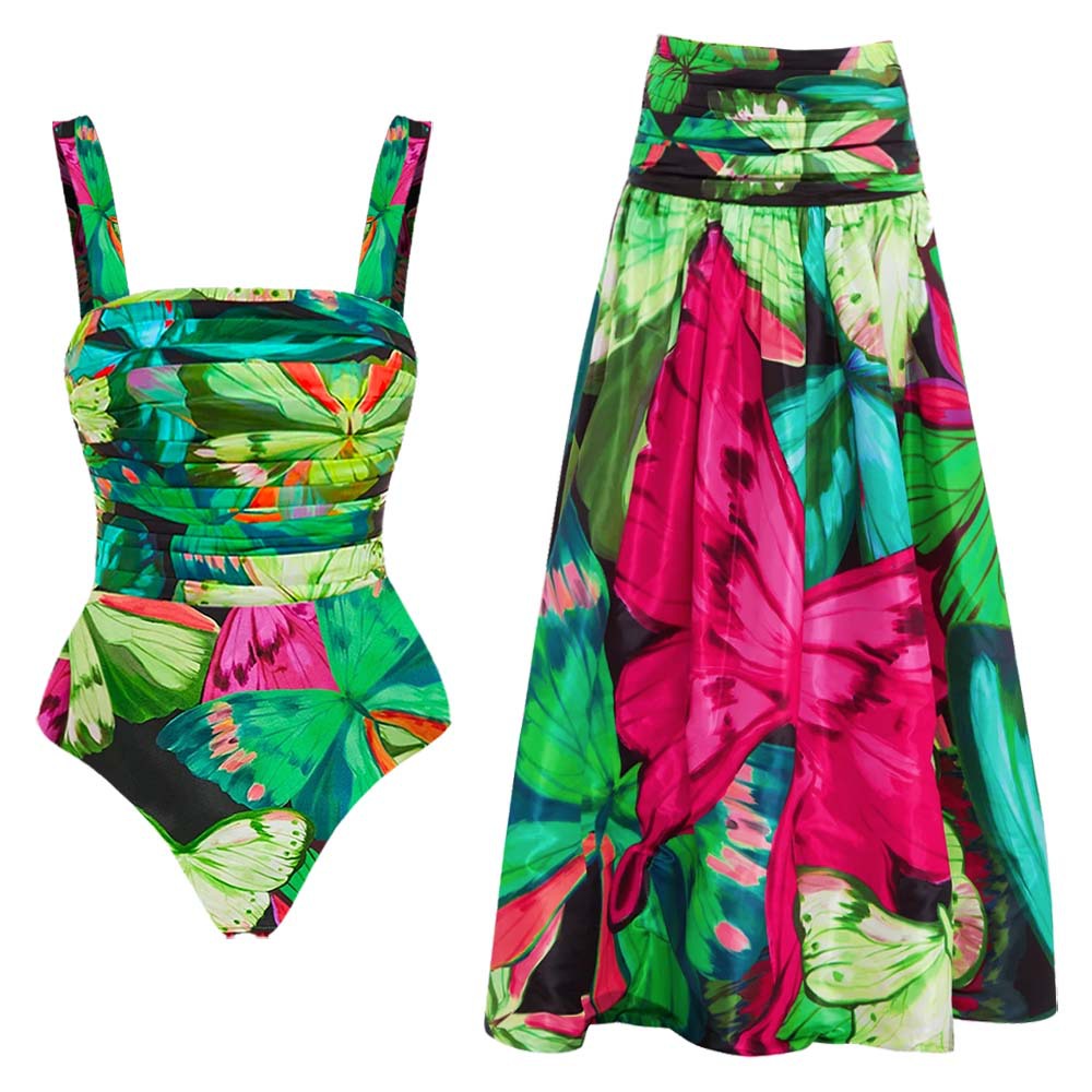 Butterfly Print One-piece Swimwear