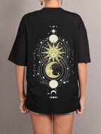 Women's Spring Autumn Women Clothing Casual Sun Moon Pattern Printed Top