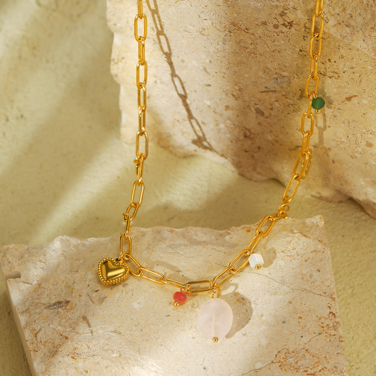 Natural Stone Beaded Pearl Necklace Trendy Necklace