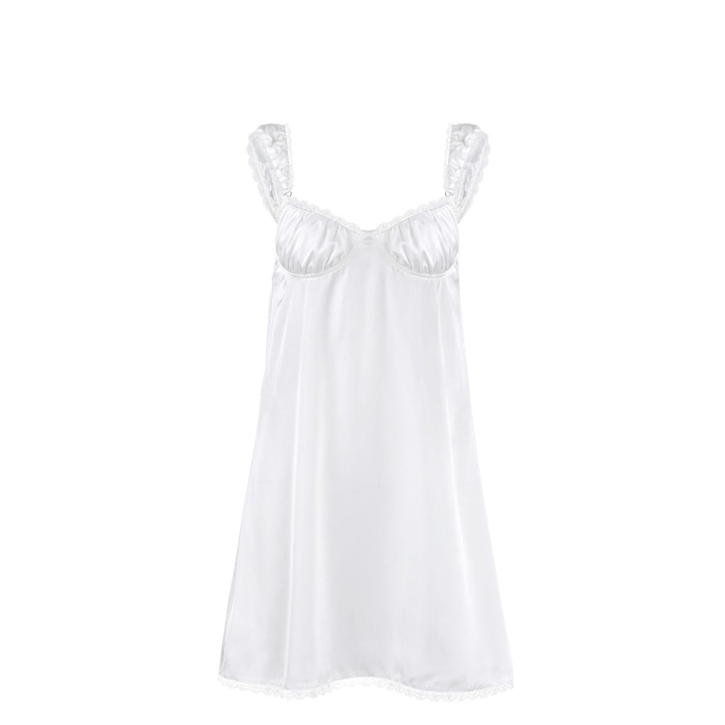 Satin Lace Spaghetti Strap Pajamas Nightdress Summer Women