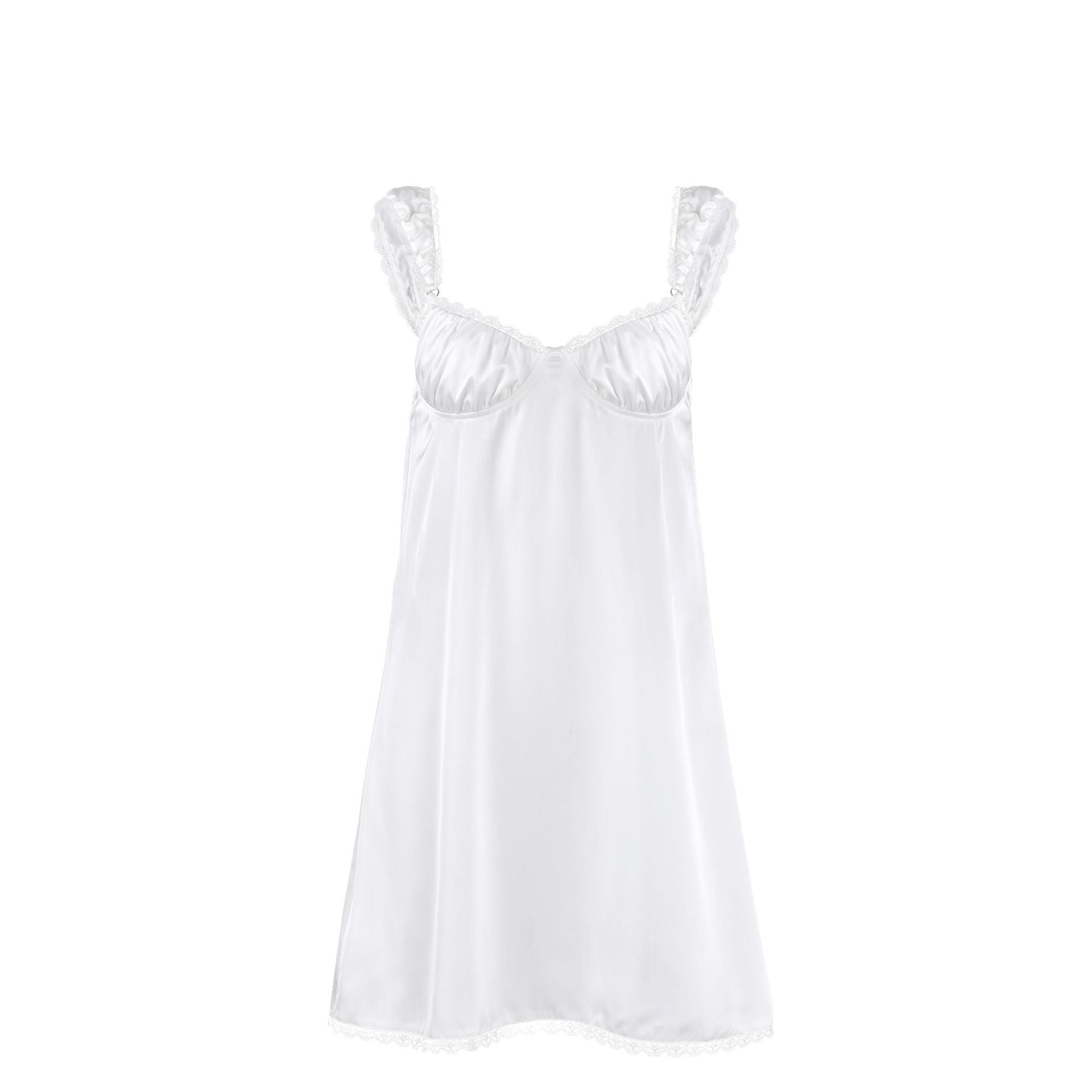 Satin Lace Spaghetti Strap Pajamas Nightdress Summer Women