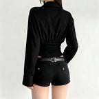 Women's Collared Long Sleeve Top