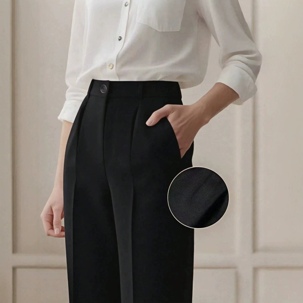 High Waist Show Thin Black Small Old Money Work Pant Wide Legged Casual Light Luxury Straight Leg Pants