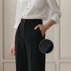 High Waist Show Thin Black Small Old Money Work Pant Wide Legged Casual Light Luxury Straight Leg Pants