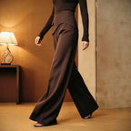Women's A Line High Grade Wide Leg Pants Design Loose Drooping Slimming Light Luxury Straight Casual Pants