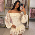 Women's Lace Off-Shoulder Tiered Dress