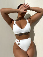 Solid Color Bikini Swimwear