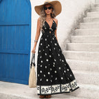 Maxi Swing Printed Halter Dress