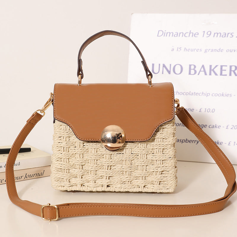 Women's Woven Straw Tote Beach Bag
