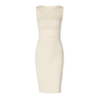 Women's Black Pleated-Waist Sheath Dress