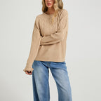 Autumn Winter Women Clothing All Match round Neck Sweater