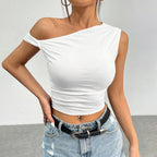 Women’s One-Shoulder Slim-Fit Knit Top