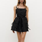 Backless Bow-Detail Spaghetti-Strap Dress