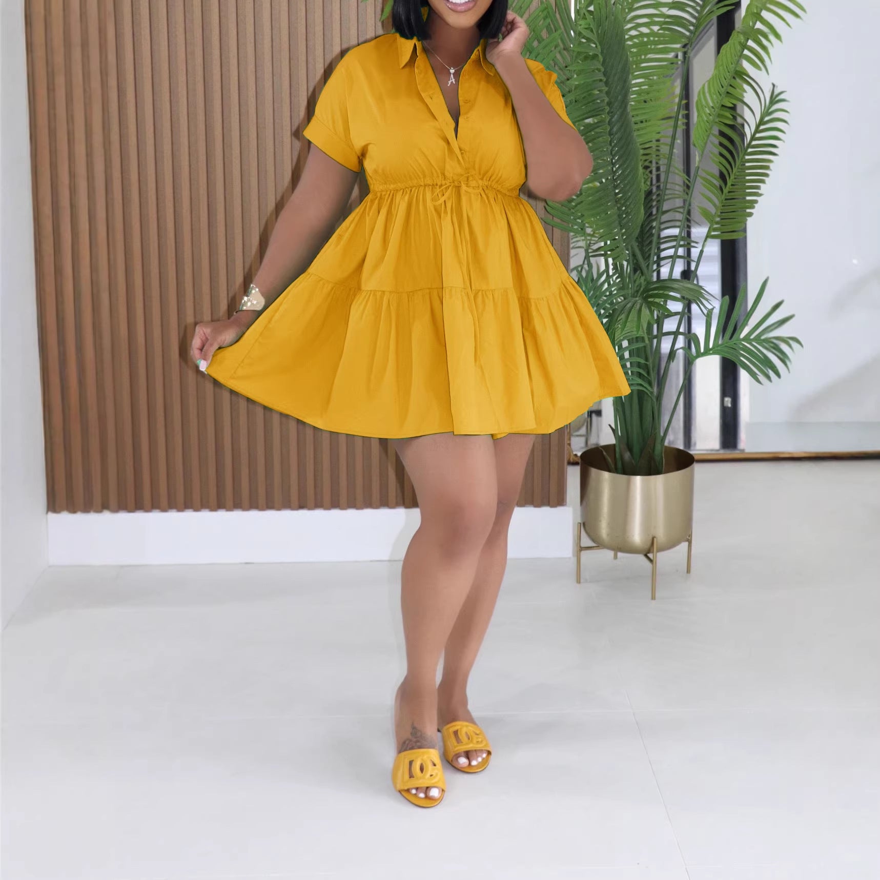 Short Sleeve One-piece Swimwear