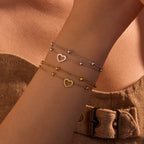 Double Layers Loving Heart Twin 18K Gold Valentine Day Gift