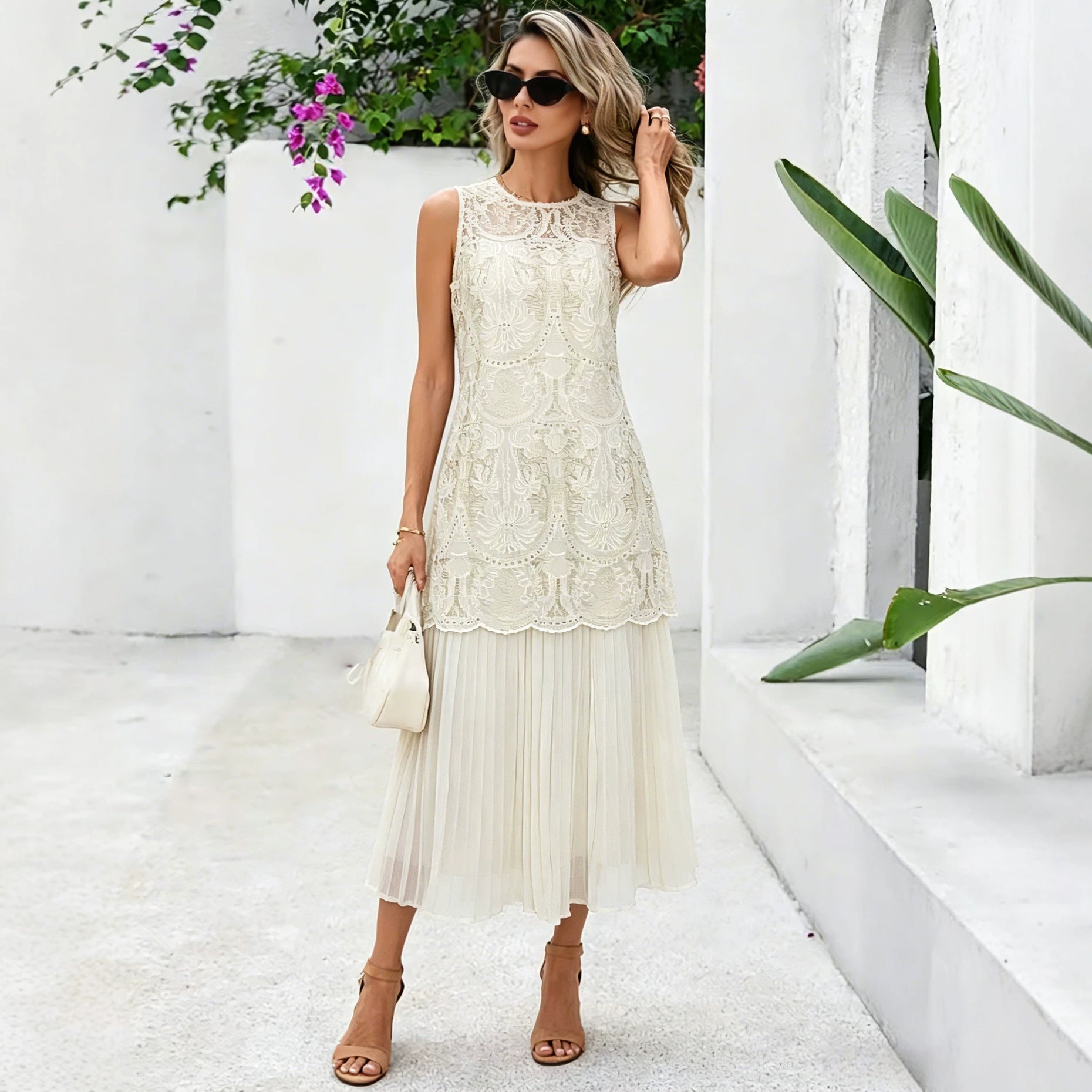 Women's Midi Pleated Dress