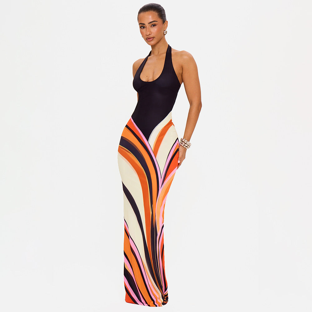 Women's Backless Halter Dress