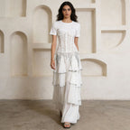 French Intellectual Color Matching Mesh Spring Skirt