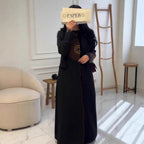 Fall Winter Arrival Machine Embroidery Loose Long Trench Coat