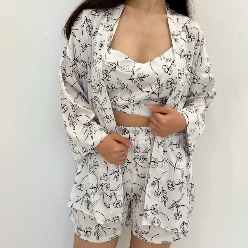 Artificial Silk Pajamas Lingerie