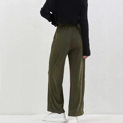 Women's Draping Light Luxury Wide Leg Design Loose Straight Casual Pants All Match Small Slim Fit Women Pants