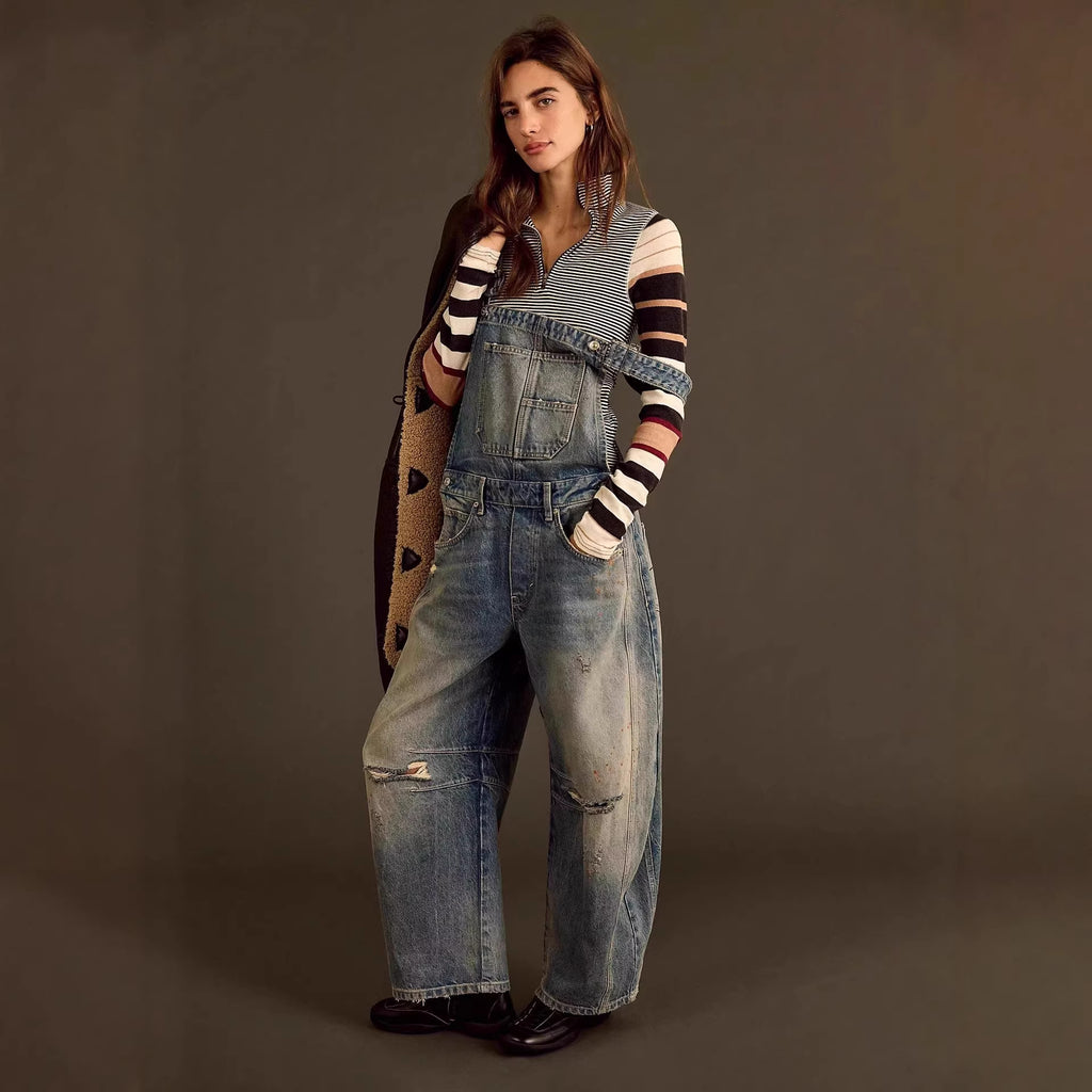 Women's Loose Denim Overalls