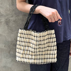 Woven Beaded Tote Bag