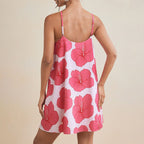 Women's Women Clothing Sexy Halter Dress Summer Loose Waist Wide Hem Printed