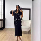 Short-Sleeve V-Neck Summer Dress