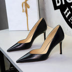 Women's Black Pointed-Toe Stiletto Heels