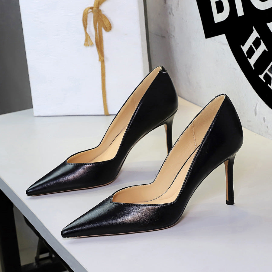 Women's Black Pointed-Toe Stiletto Heels