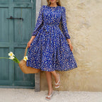 Vacation Casual Floral Lace-Up Dress Spring Summer