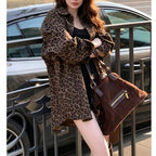 Women Long Sleeved Leopard Print Jacket Spring Lightweight