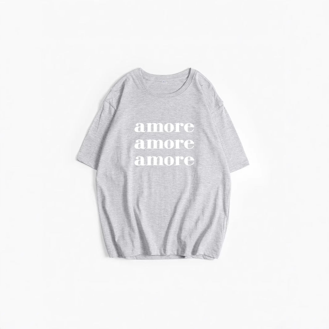 Women's Printed T Shirt Women Summer Loose Round Neck Cotton Short Sleeve Top