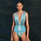 Neck Backless One-piece Swimwear