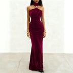 Women's Backless Halter Dress