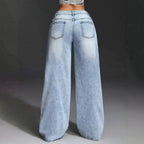 Rivet-Detail Wide-Leg Jeans