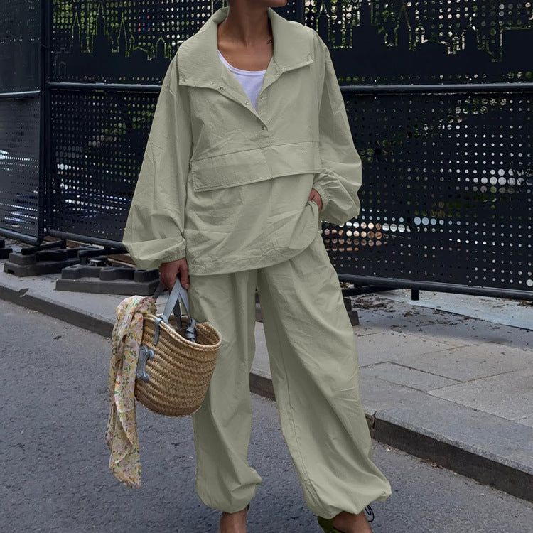 Women's Cardigan Top & Wide-Leg Pants Set