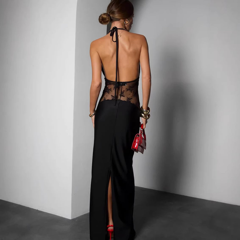 Women's Lace Backless Dress