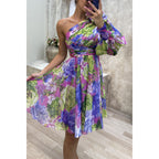Women's Floral One-Shoulder Dress