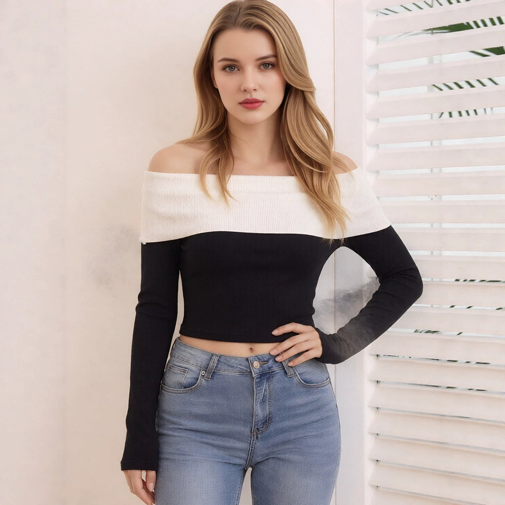 Women's Off-Shoulder Knit Top
